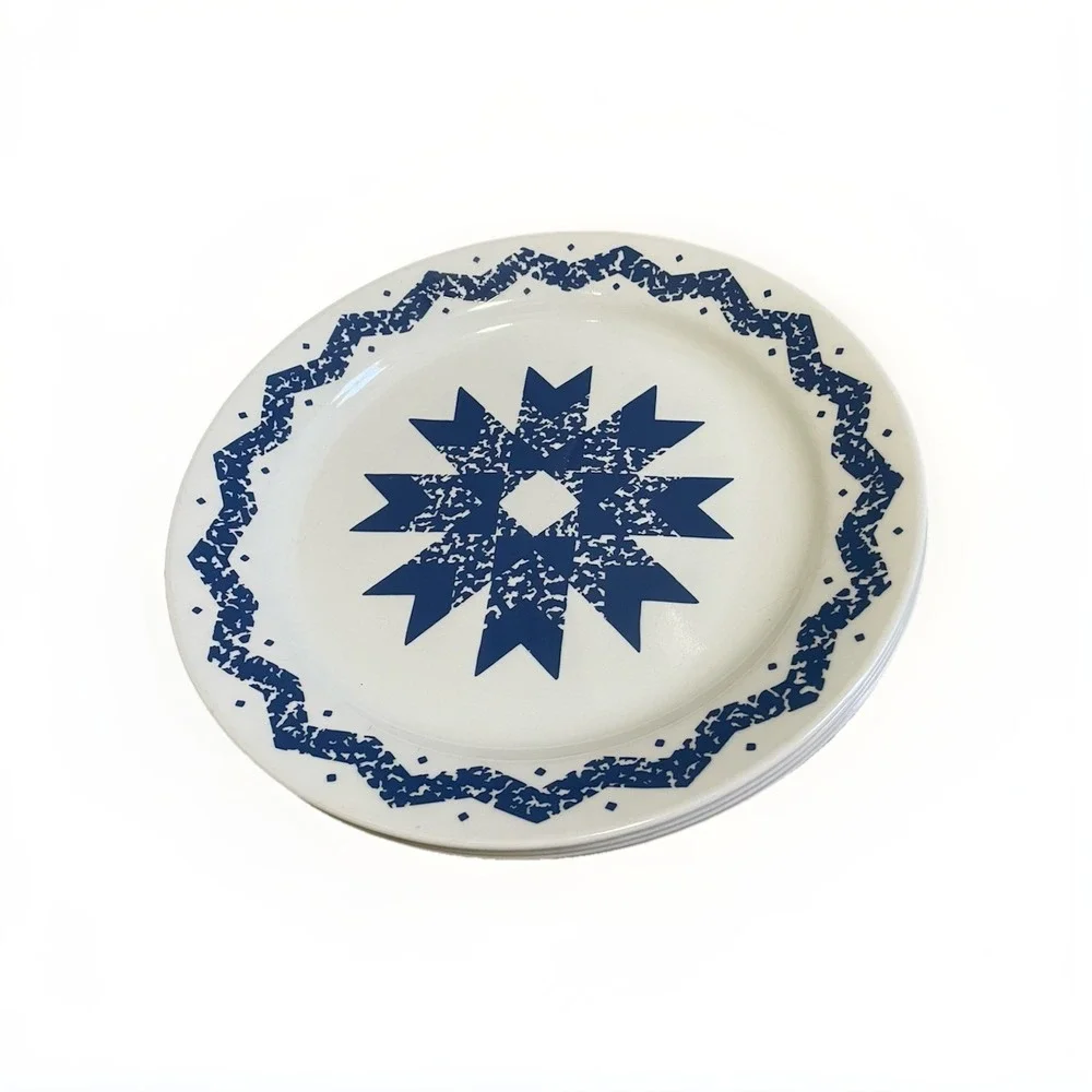4 Corelle BLUE STAR 10¼-inch Dinner‎ Plates Discontinued